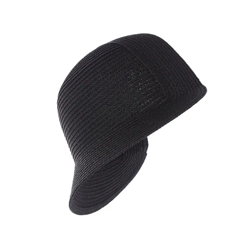 652F Handmade Bonnet Hat Base With Adjustable Strap Woven Sunproof Straw Hat For Garden Parties Stage Performances Headwear