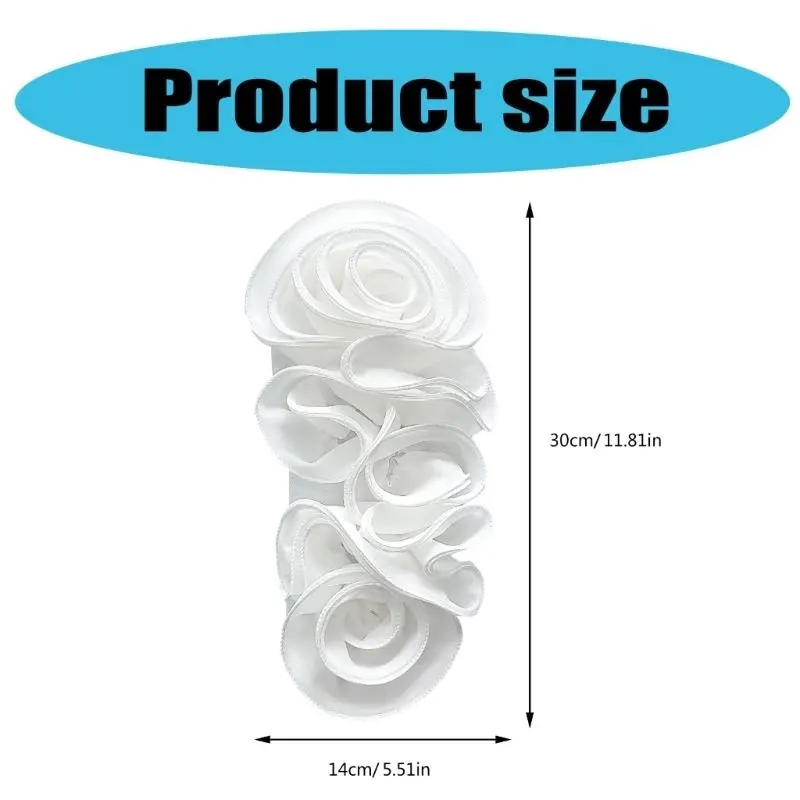 652F 3D Ruffled Flower Appliques Handmade Costume Accessories Dancer Dress Sewing Flower Patches for Crafting Formal Costume