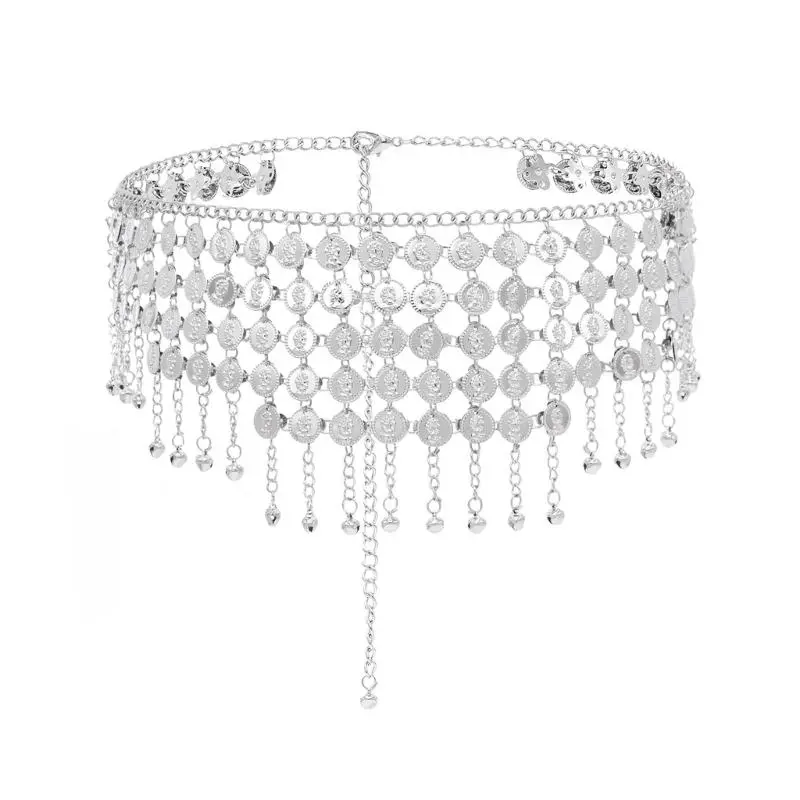 652F Adjustable Length Tassels Waist Chain Blings Body Chain Decorative Body Chain for Traditional Chinese Attires