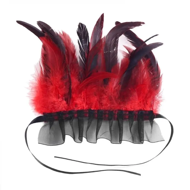 652F Feathered Hand Cuffs Women Punk Arm Sleeves Halloween Party Wrist Decoration Arm Cuffs Armwear for Various Occasion