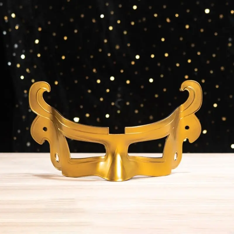 652F Mysterious Sanxingdui Styke Mask Durable Lightweight Plastic Half Face for Adult Women Men Halloween Cosplay Costumes