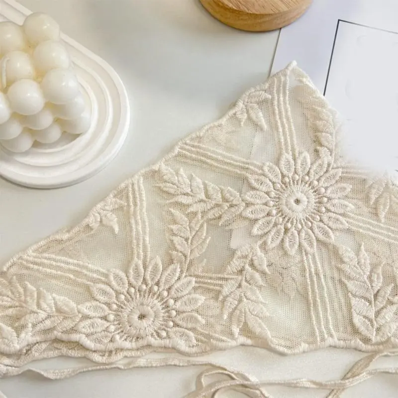 39BB Lace Triangular Headscarf French Farm Style Head Wrap Hair Accesories for Everyday Wear and Special Occasion