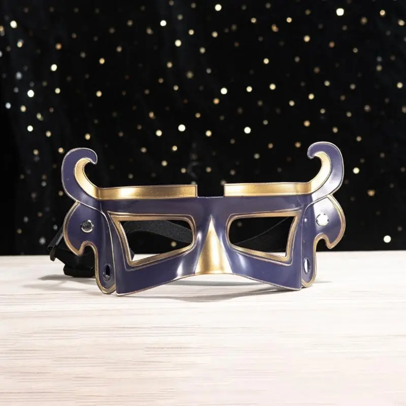 652F Mysterious Sanxingdui Styke Mask Durable Lightweight Plastic Half Face for Adult Women Men Halloween Cosplay Costumes
