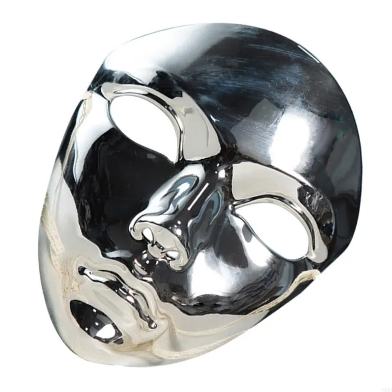 652F Metallic Color Halloween Mask Full Face Mask Masquerade Mask Halloween Costume Accessories for Women Men Masquerade