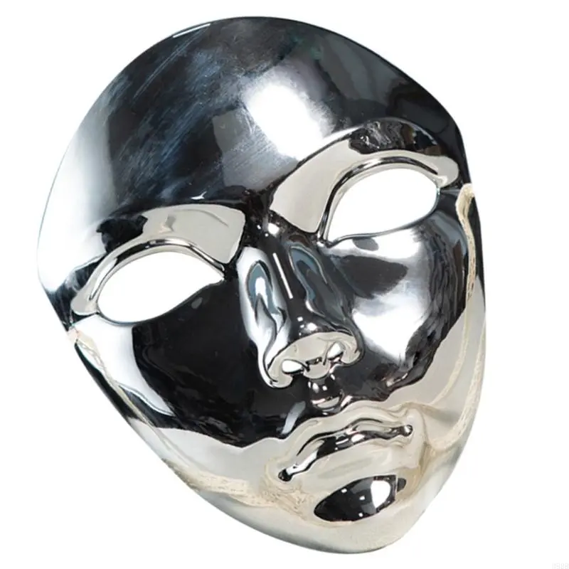 652F Metallic Color Halloween Mask Full Face Mask Masquerade Mask Halloween Costume Accessories for Women Men Masquerade