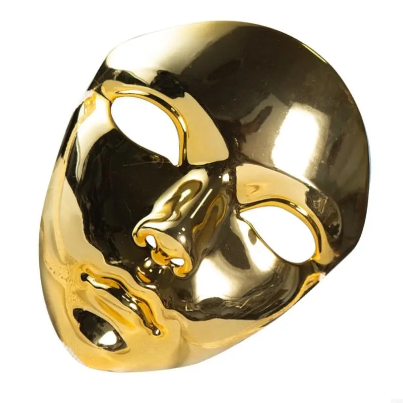 652F Metallic Color Halloween Mask Full Face Mask Masquerade Mask Halloween Costume Accessories for Women Men Masquerade