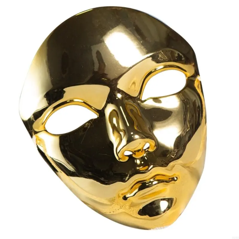 652F Metallic Color Halloween Mask Full Face Mask Masquerade Mask Halloween Costume Accessories for Women Men Masquerade