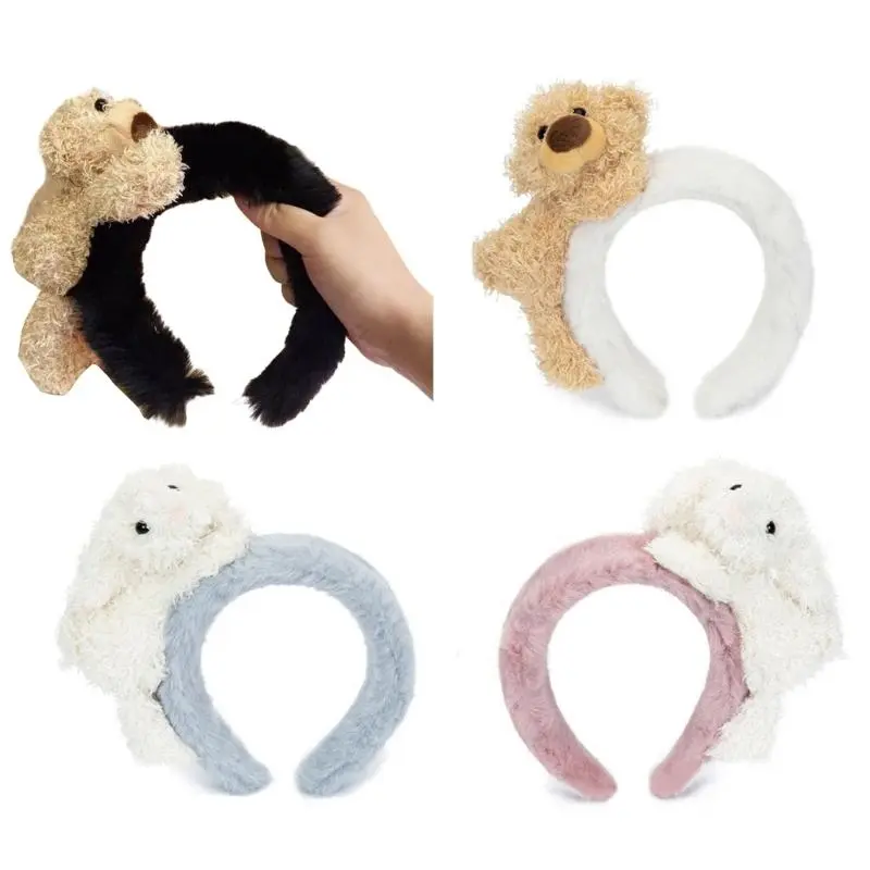 652F Girls Wide Headbands Bear Headwear Wide Hair Bands Accessories Spring Hair Bands Birthday Party