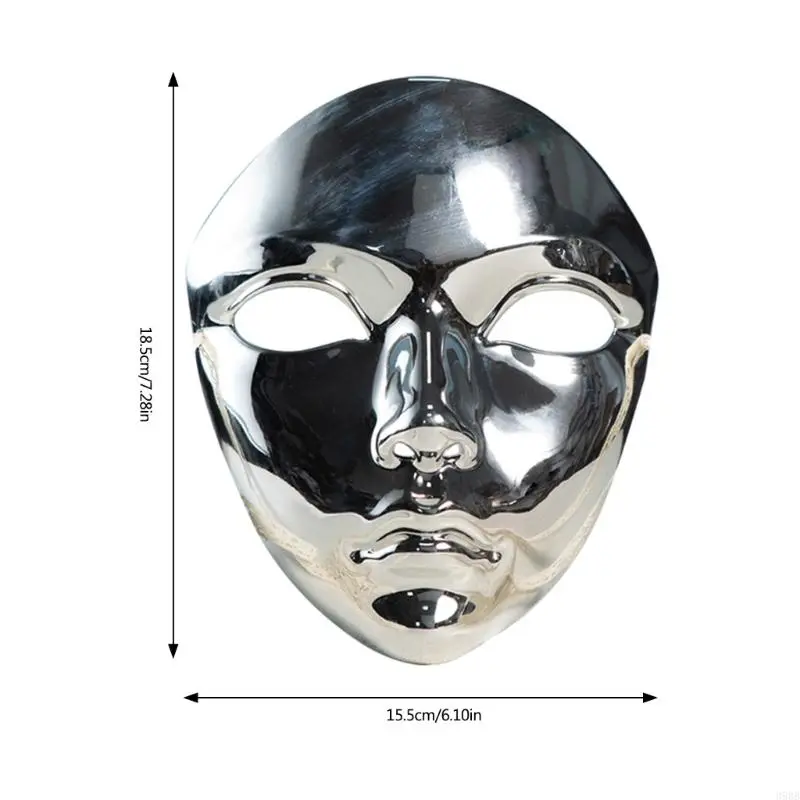 652F Metallic Color Halloween Mask Full Face Mask Masquerade Mask Halloween Costume Accessories for Women Men Masquerade