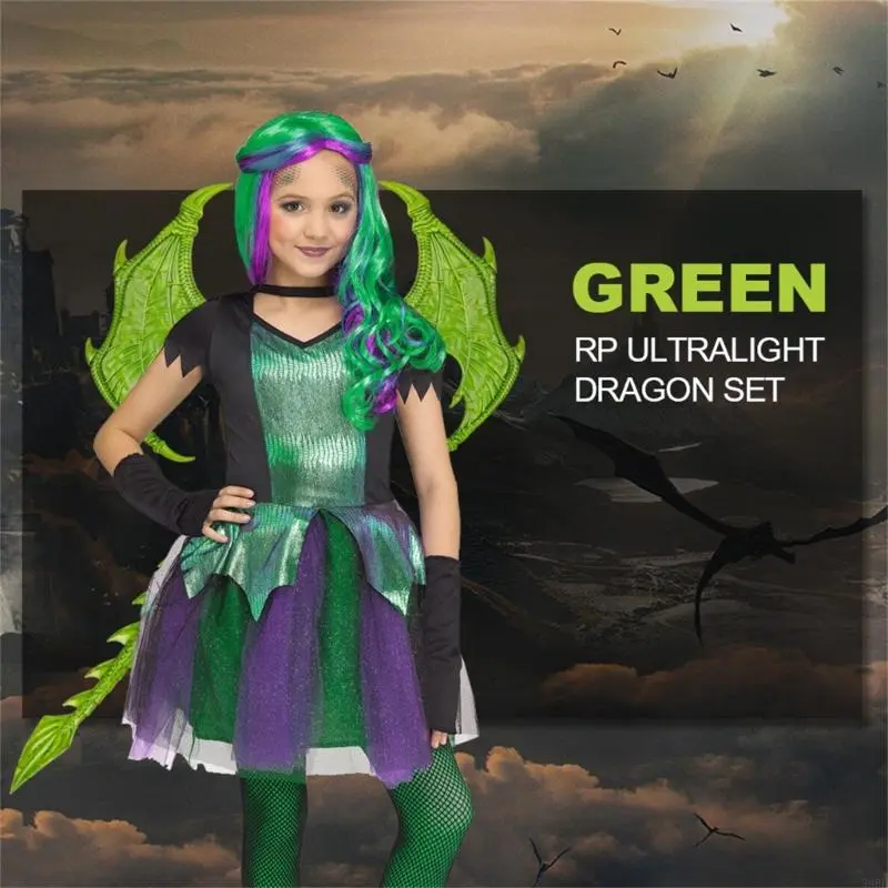 652F Angel , Dragon Costume For Kids, Dragon Wing Tail Mask Set, Cosplays Costume Halloween Dragon Costume, Angel