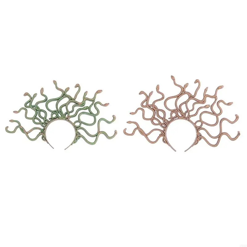 39BB Adult Children  Curved Snake Shaped Headband Color Matching Hair Hoop Live Broadcast Christmas Party Headpiece