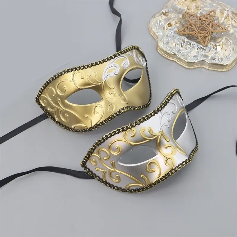 652F Couple Masquerade Mask for Women Men Halloween Half Face Mask Masquerade Eye Mask for Masquerade Halloween Wedding Prom