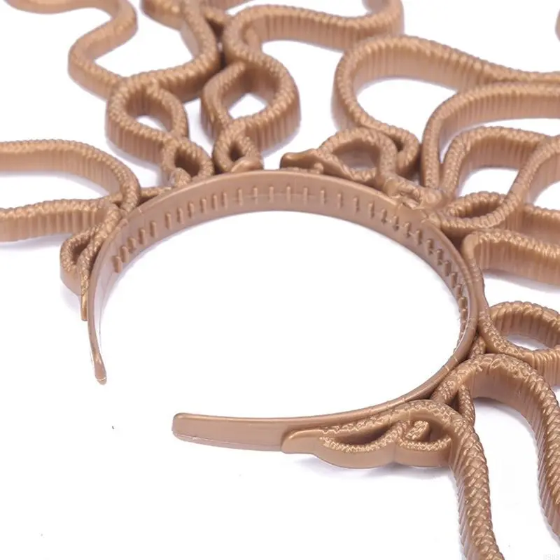 39BB Adult Children  Curved Snake Shaped Headband Color Matching Hair Hoop Live Broadcast Christmas Party Headpiece