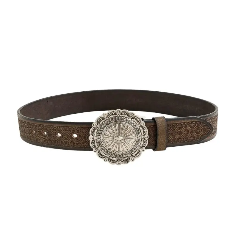 652F PU Leathers Engraved Belt History Repeat Costumes Belt, Medieval Embossed Pirate Belt Knight Belt Robe Tunics Waist Belt