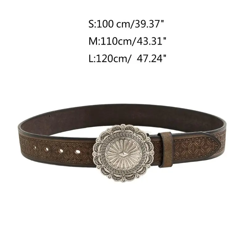 652F PU Leathers Engraved Belt History Repeat Costumes Belt, Medieval Embossed Pirate Belt Knight Belt Robe Tunics Waist Belt