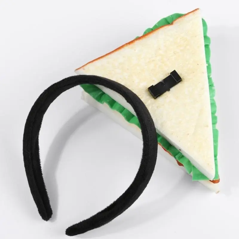 652F Quirky Hamburger Headwear Comfortable Headpiece with Realistic Sandwich for Theme Event