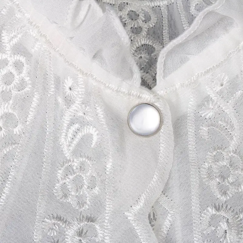 652F Stylish Embroidery Collar Removable Adjustable Collar Dress Shirt Collar for Halloween Masquerades