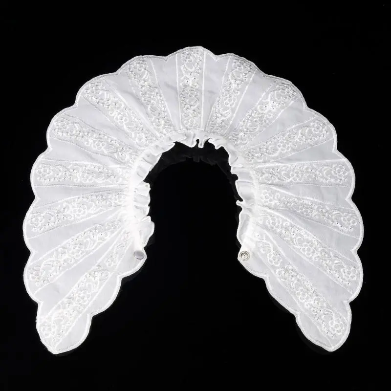 652F Stylish Embroidery Collar Removable Adjustable Collar Dress Shirt Collar for Halloween Masquerades