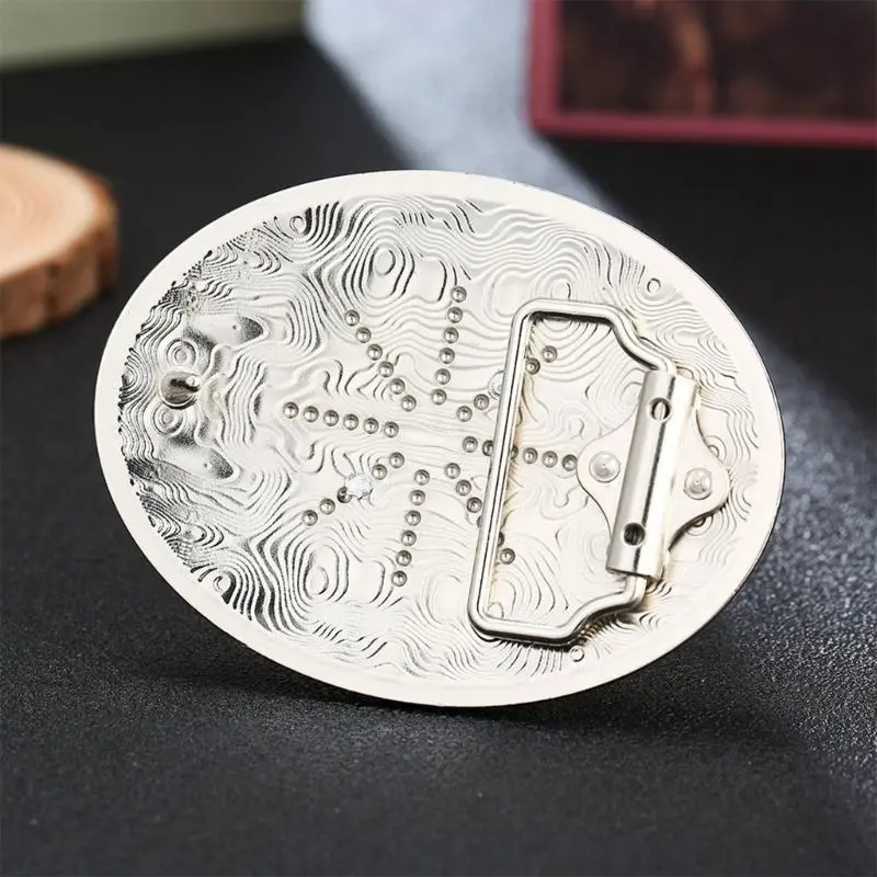 652F Western-style Buckle Unisex Waist Belt Metal Buckle Household Supplies for Indoor Outdoor Traveling Camping Hiking
