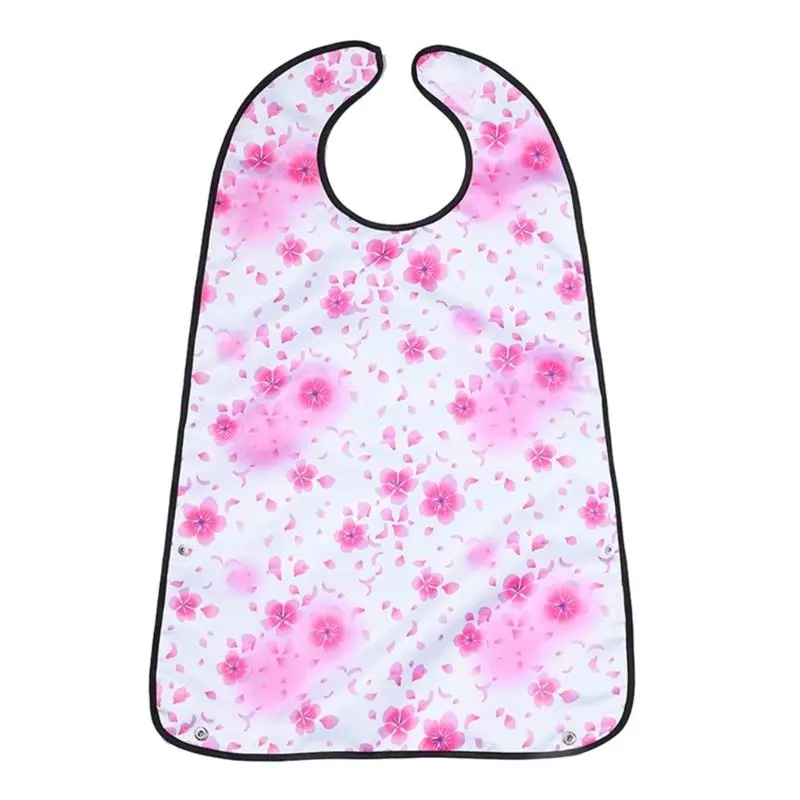 652F Waterproofing Adult Dining Bib Scarf for Elderly Comfortable Reusable Clothing Protector Fashionable Flower