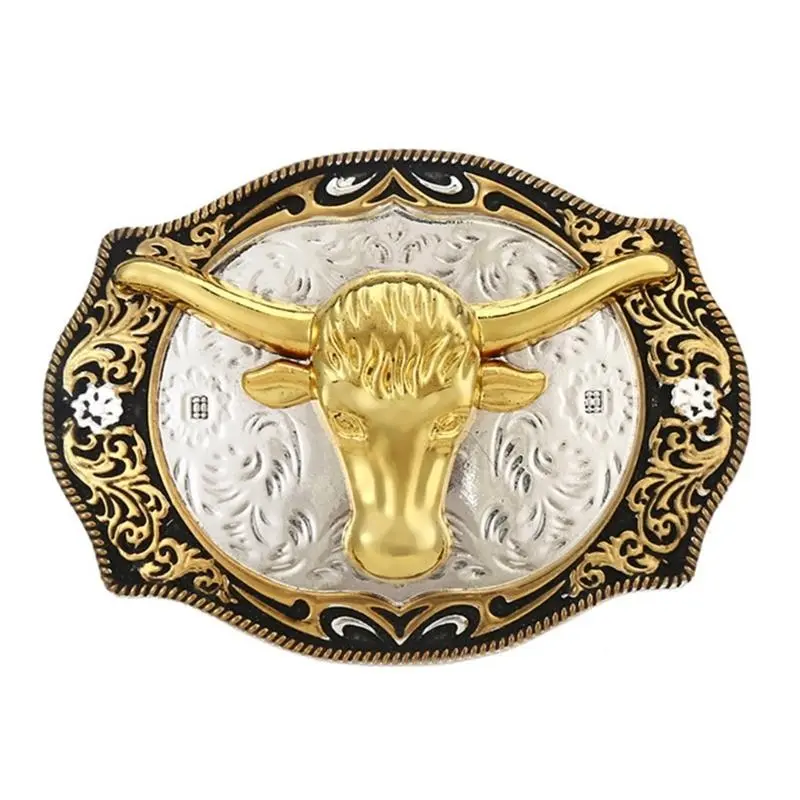 652F Western-style Buckle Unisex Waist Belt Metal Buckle Household Supplies for Indoor Outdoor Traveling Camping Hiking