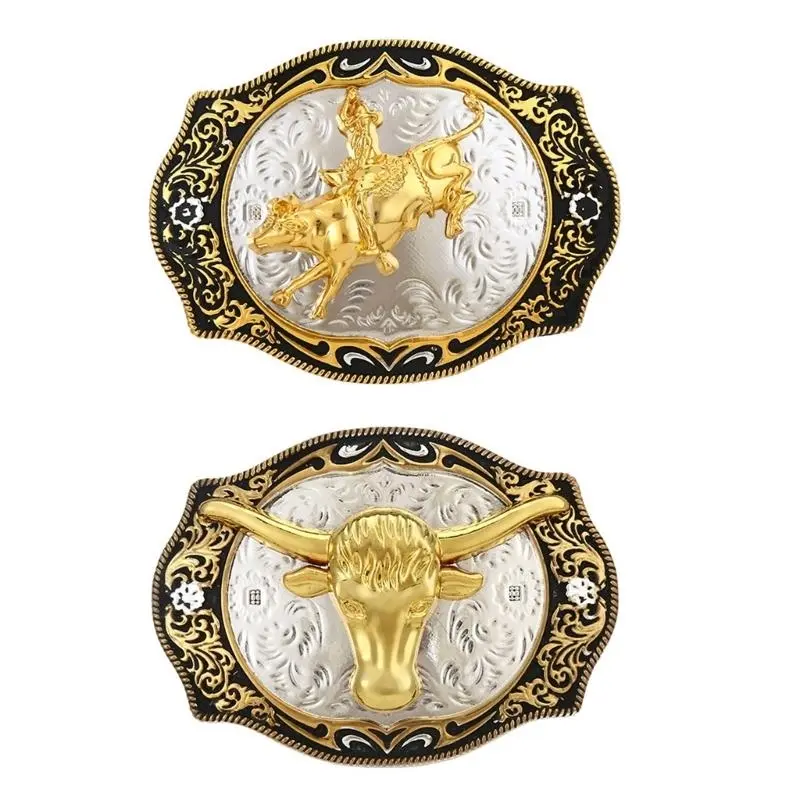 652F Western-style Buckle Unisex Waist Belt Metal Buckle Household Supplies for Indoor Outdoor Traveling Camping Hiking