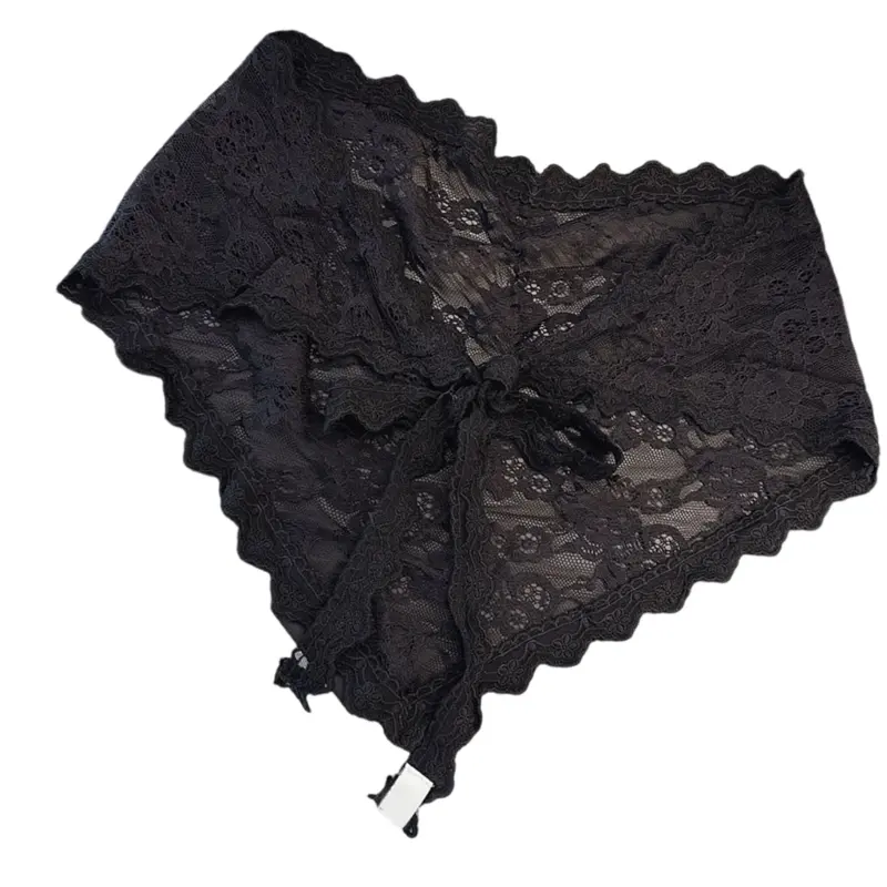 652F Girls Lace Bandana Balletcore Headscarf Embroidered Bandana Hip Scarf Headwear Turban Balletcore Photo Props