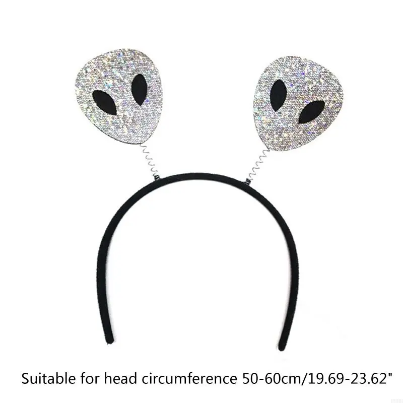 652F Alien Costume Set Alien Headband Earring Necklace Gloves Alien Fancy Costume Accessories for Halloween Cosplay