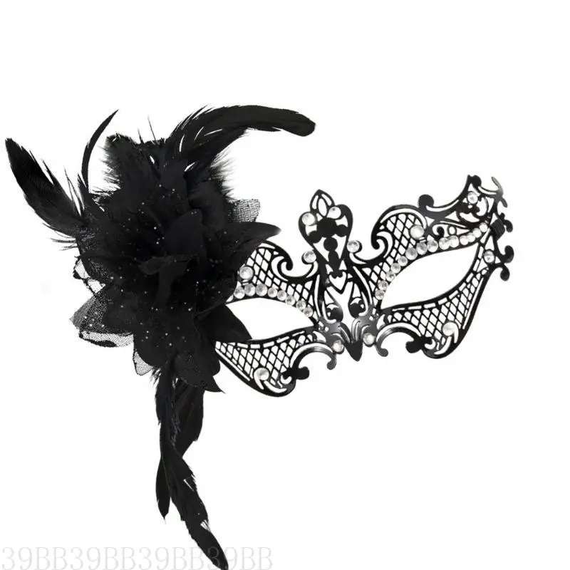 39BB Masquerade Mask Venetians Mask Half Face Mask Crystal Lace Eye Mask Party Mask