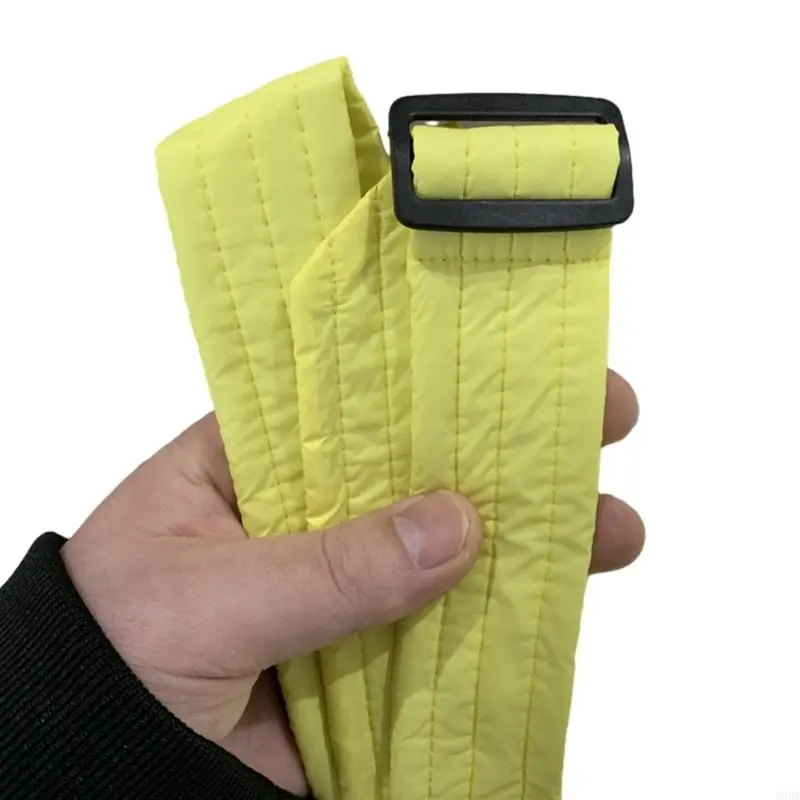 652F Cotton Padded Waist Belt Women Down Coat Belt Brushed Decorate Length Adjustable Coat Belt with Adjustable Buckle