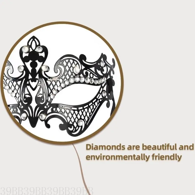 39BB Masquerade Mask Venetians Mask Half Face Mask Crystal Lace Eye Mask Party Mask