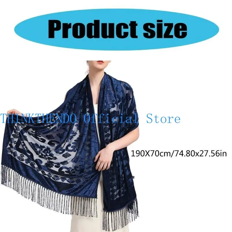 39BB Long Tassels Women's Shawl Fringed Shoulder Wrap Ethnic Chinese Chipao Shawl