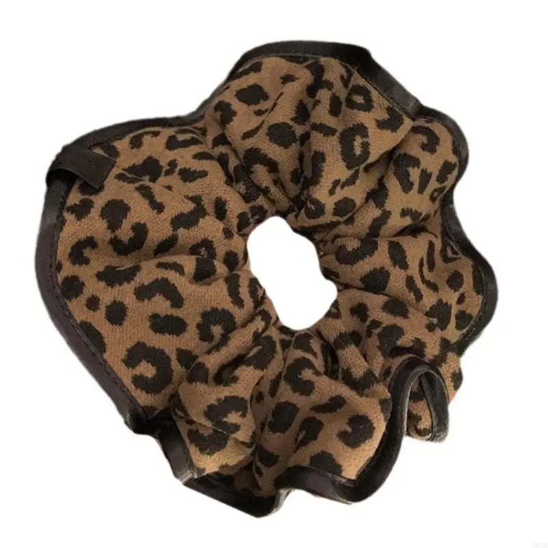 652F Elegant Checker Scrunchies Elastic Ponytail Hair Holder Wedding Hair Rope Big Buns Hair Elastics for Various Hairstyle