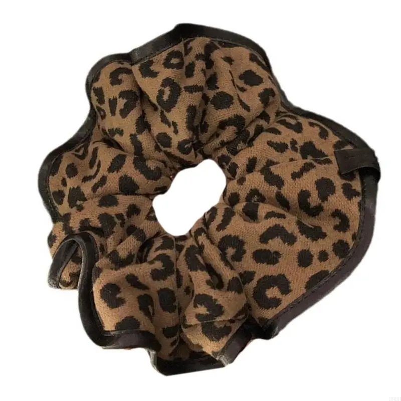 652F Elegant Checker Scrunchies Elastic Ponytail Hair Holder Wedding Hair Rope Big Buns Hair Elastics for Various Hairstyle