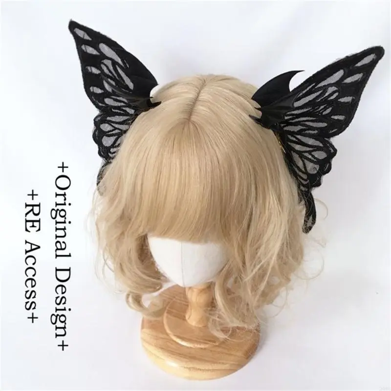 652F Black Butterfly Hair Clip Bat Wing Hair Clip Devil Wing Hair Clip Goth Barrettes Lolit Hair Clip Butterfly Barrettes