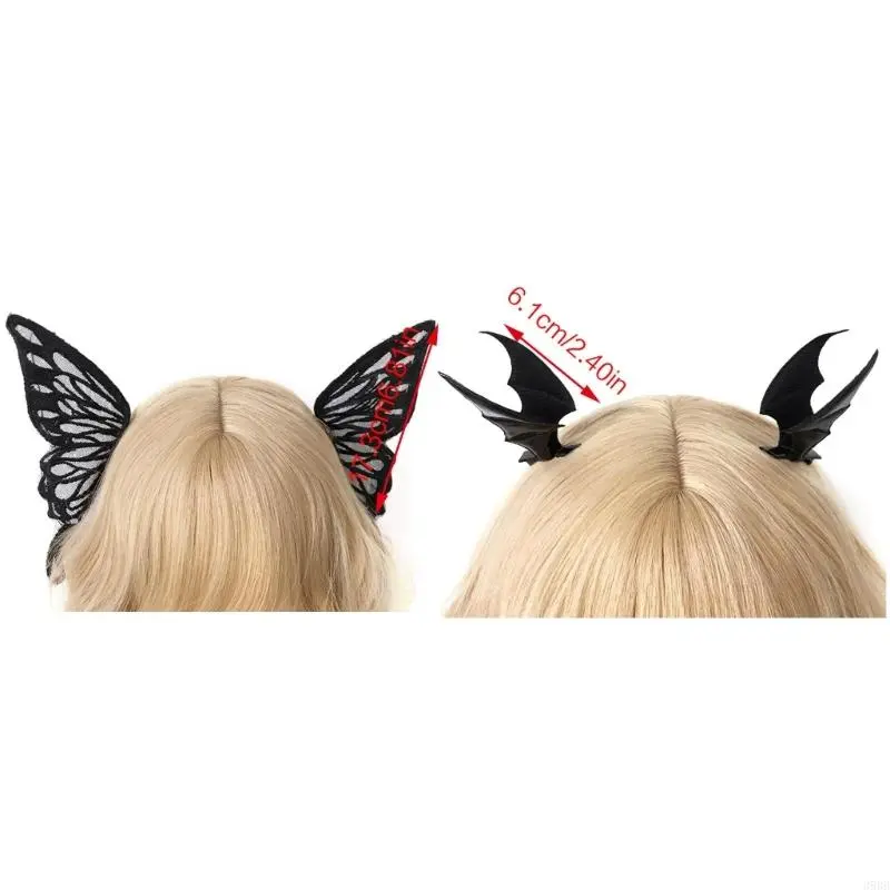652F Black Butterfly Hair Clip Bat Wing Hair Clip Devil Wing Hair Clip Goth Barrettes Lolit Hair Clip Butterfly Barrettes