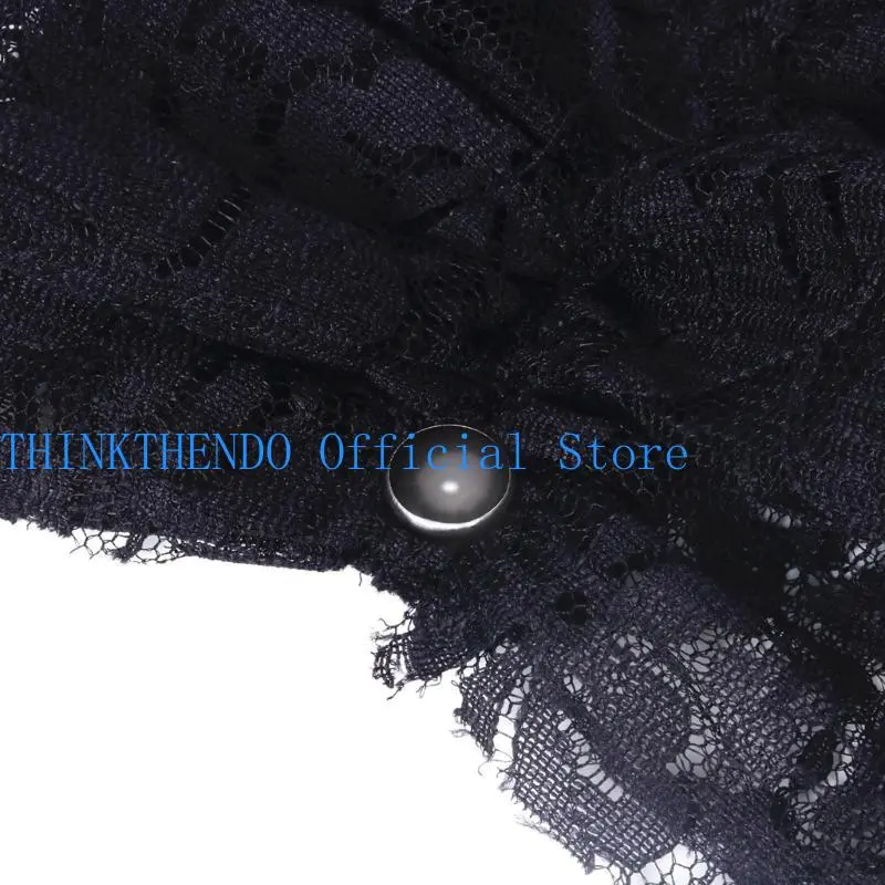 652F Ruffled Lace Jabot Collar with Multilayered for Masquerades Party Stage Performances Victorian Styles Costume Collar