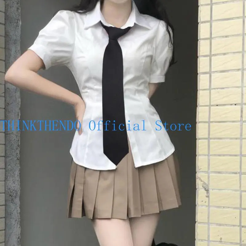652F Japanese JK Girl Black Neck Tie Bowknot School Girl Student Uniform Pre-Tied Adjustable Bowtie for Casual and Party