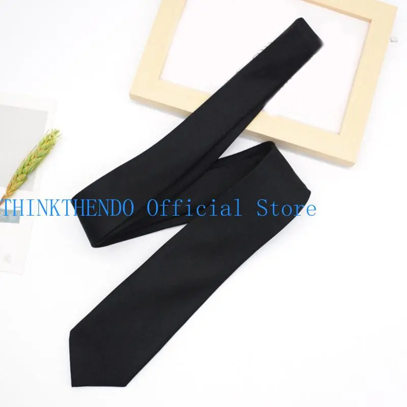 652F Japanese JK Girl Black Neck Tie Bowknot School Girl Student Uniform Pre-Tied Adjustable Bowtie for Casual and Party