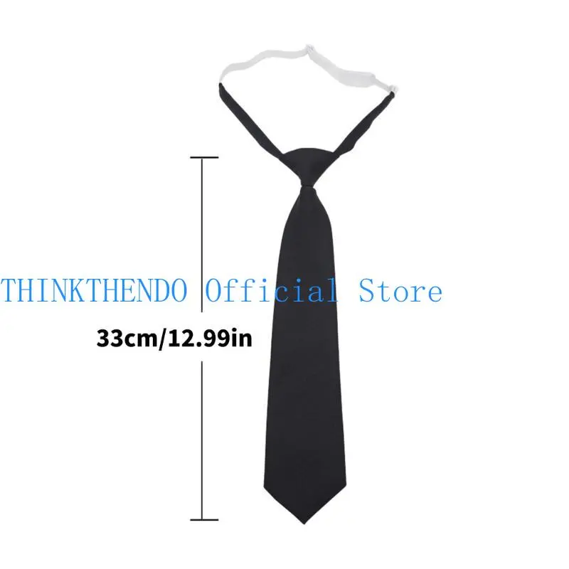 652F Japanese JK Girl Black Neck Tie Bowknot School Girl Student Uniform Pre-Tied Adjustable Bowtie for Casual and Party