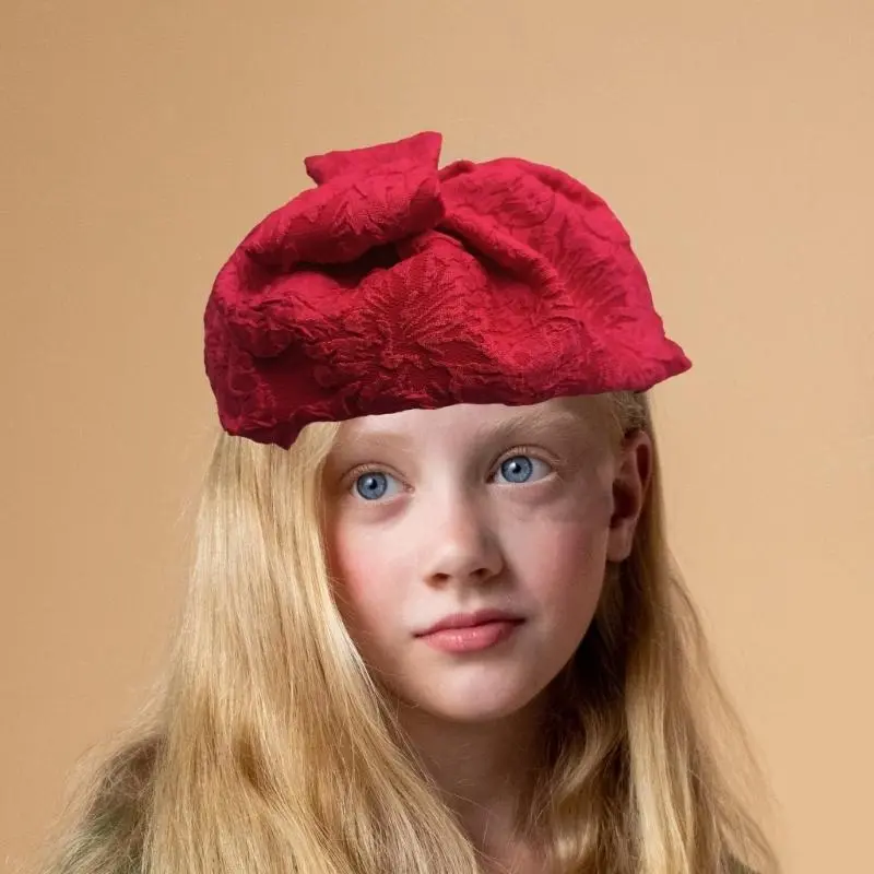 652F Elegant Fascinator Hat Headband Bowknot Textured Hair Accessories for Women Headband Headpiece 1920s Trend Art