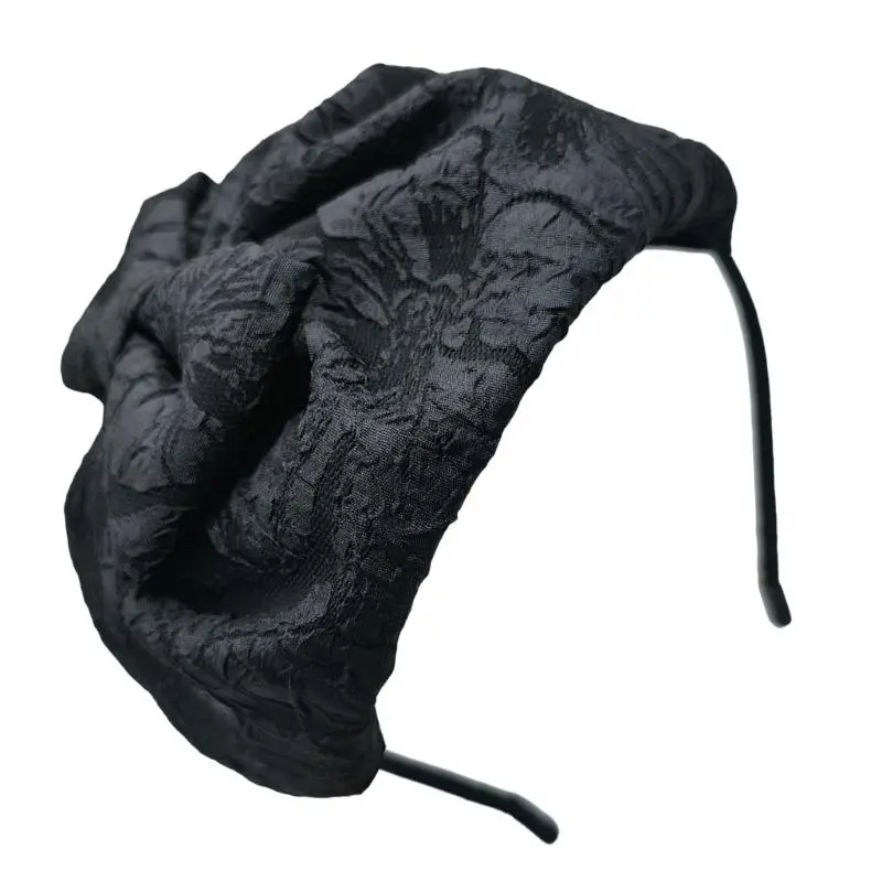 652F Elegant Fascinator Hat Headband Bowknot Textured Hair Accessories for Women Headband Headpiece 1920s Trend Art
