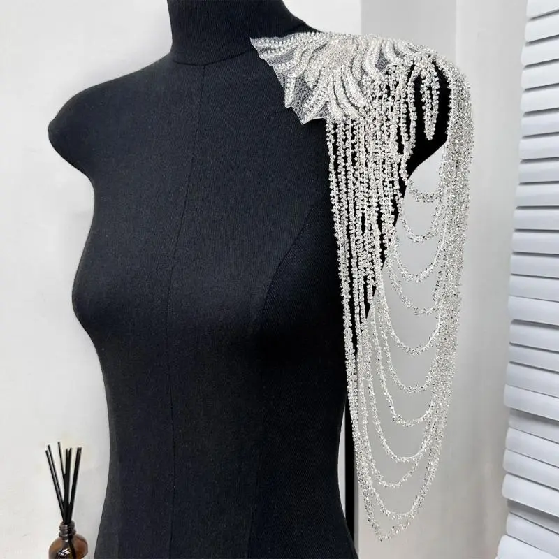 652F Stylish Women's Shoulder Ornament Versatiles Fashion Shoulder Epaulette for Evening Parties and Weddings
