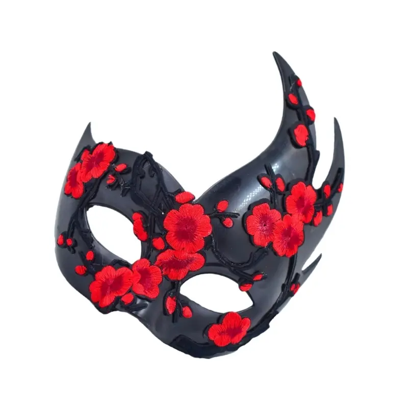 652F Masquerade Mask Mardi Gras Mask Venetians Mask Floral Half Face Mask for Halloween Ball Cosplay Performances Props
