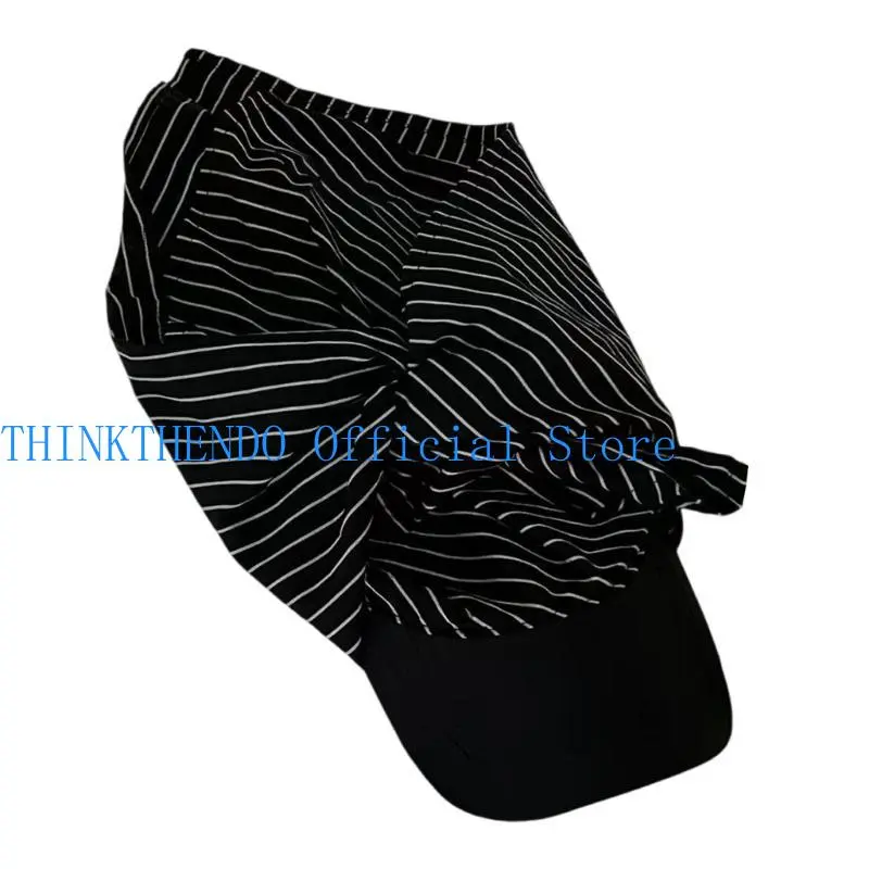 39BB Fashion Stripe Caps Bandana Hat for Unique Fashion Lookings Women Daily Sun Hat