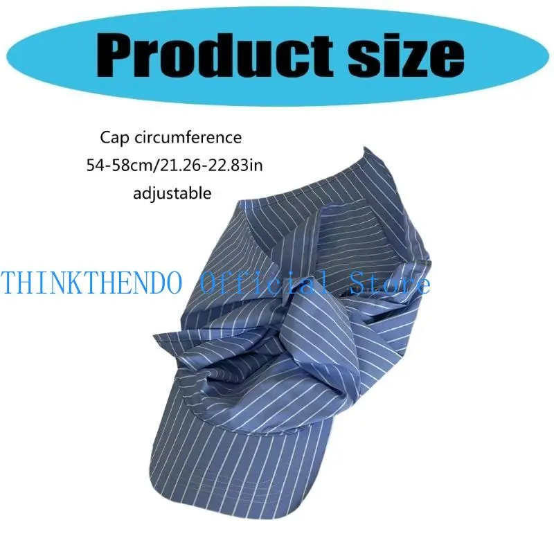 39BB Fashion Stripe Caps Bandana Hat for Unique Fashion Lookings Women Daily Sun Hat
