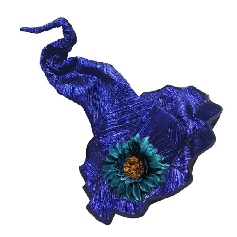 39BB Fashion Witch Hat Breathable Witch Hat with Detachable Flower For Halloween Party And Theatrical Performances Dressingup