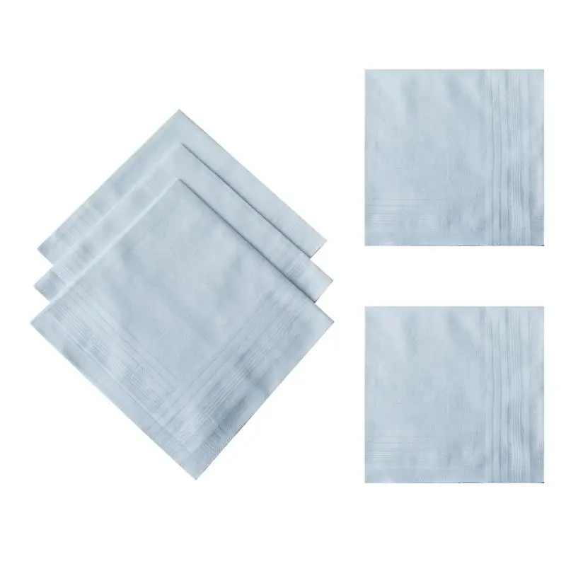 652F 5PCS White Handkerchief Women Men High Absorbent Sweat Towel Travel Facecloth Square Pocket Towel Wedding Handkerchiefs