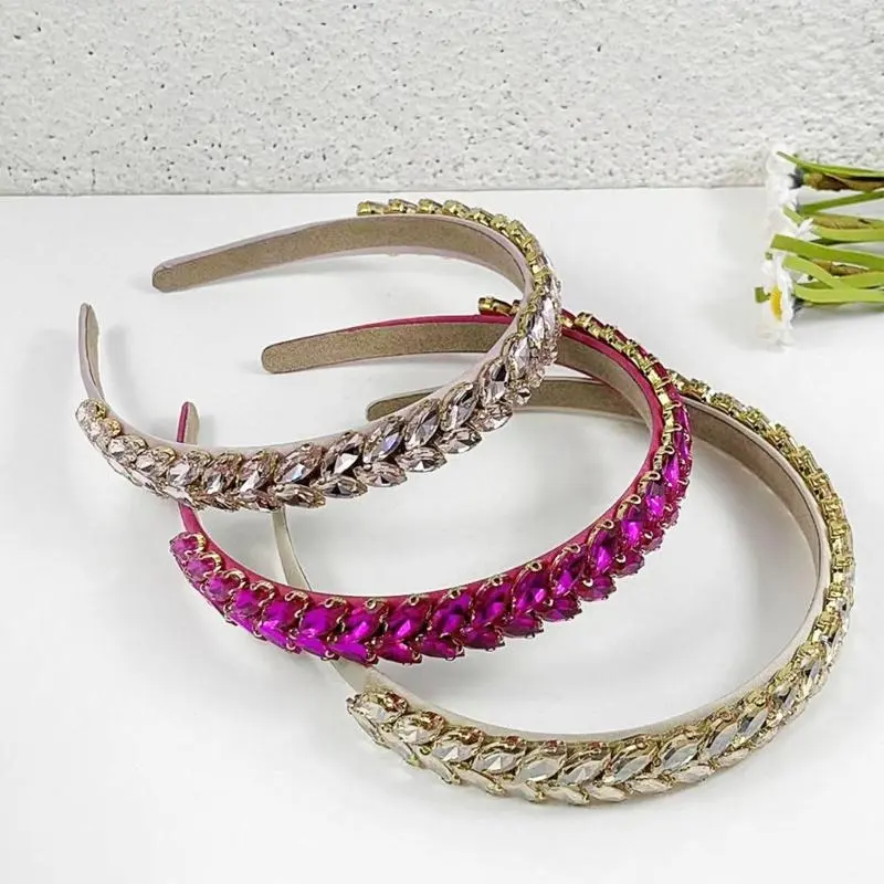 652F Elegant Baroque Styles Rhinestones Hairband for Formal Event and Special Occasion with Glittering Crystals Studded