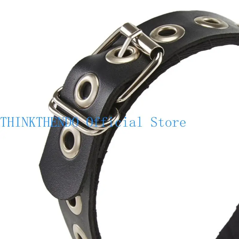 39BB Leather Buckle Headband Rock Headband Punk Headband PU Leather Headband Gothic